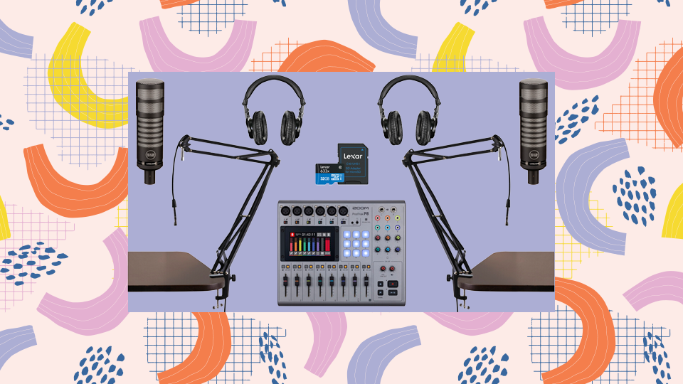 Zoom PodTrak P8 Two-Person Podcast Value Kit with Limelight Mics, Boom Arms, and Headphones Zoom PodTrak P8 Two-Person Podcast Value Kit with Limelight Mics, Boom Arms, and Headphones
