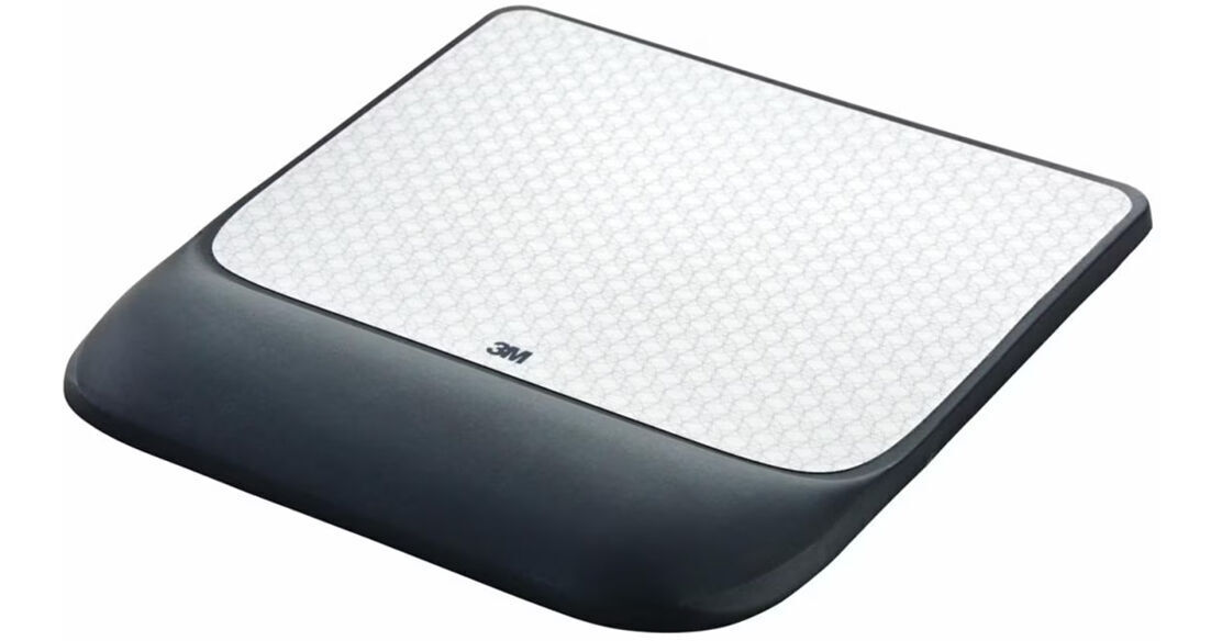 3M Precise Tappetino Mouse Con Supporto Polso - Nero/Bianco, 21,3x22,4 Cm, Gel - 5