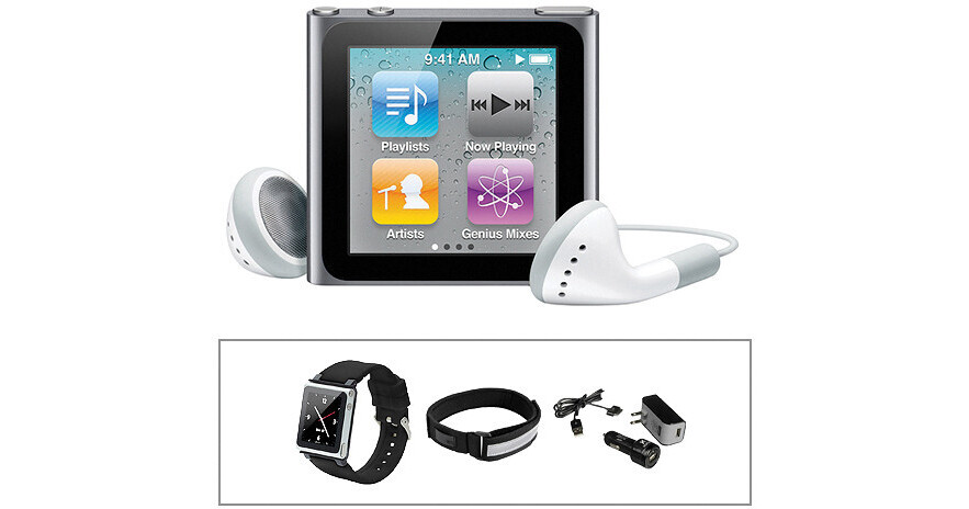 ポータブルプレーヤー Apple iPod nano 8GB MB216J Apple iPod nano 8GB (6th Generation) Kit (Silver) B&H Photo