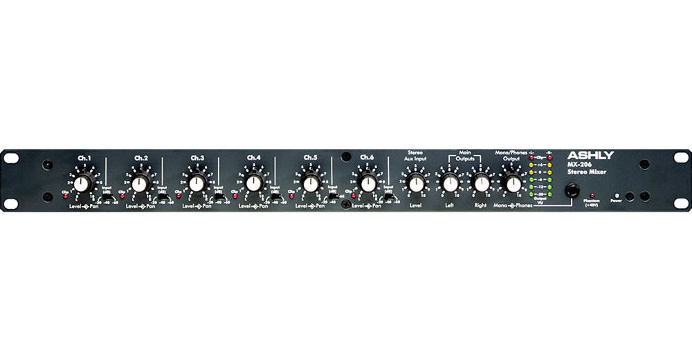 Ashly MX206 Stereo Microphone Mixer MX-206 B&H Photo Video
