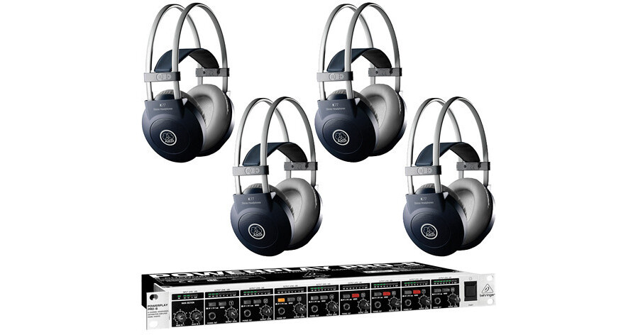 Behringer HA8000 Headphone Amplifier and Headphones Package B&H