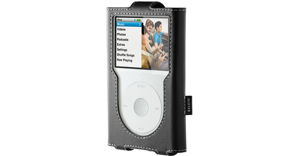 Belkin Leather Sleeve - for iPod classic Portable F8Z205-BLK B&H