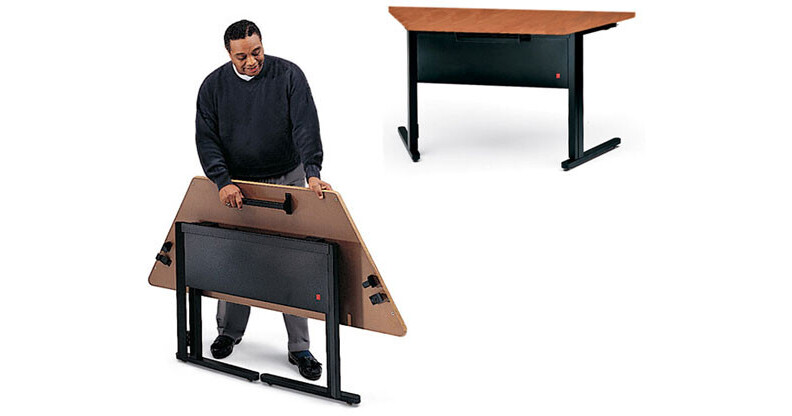Bretford Folding C-Leg Trapezoid Table (Wild Cherry) CR8501-CY