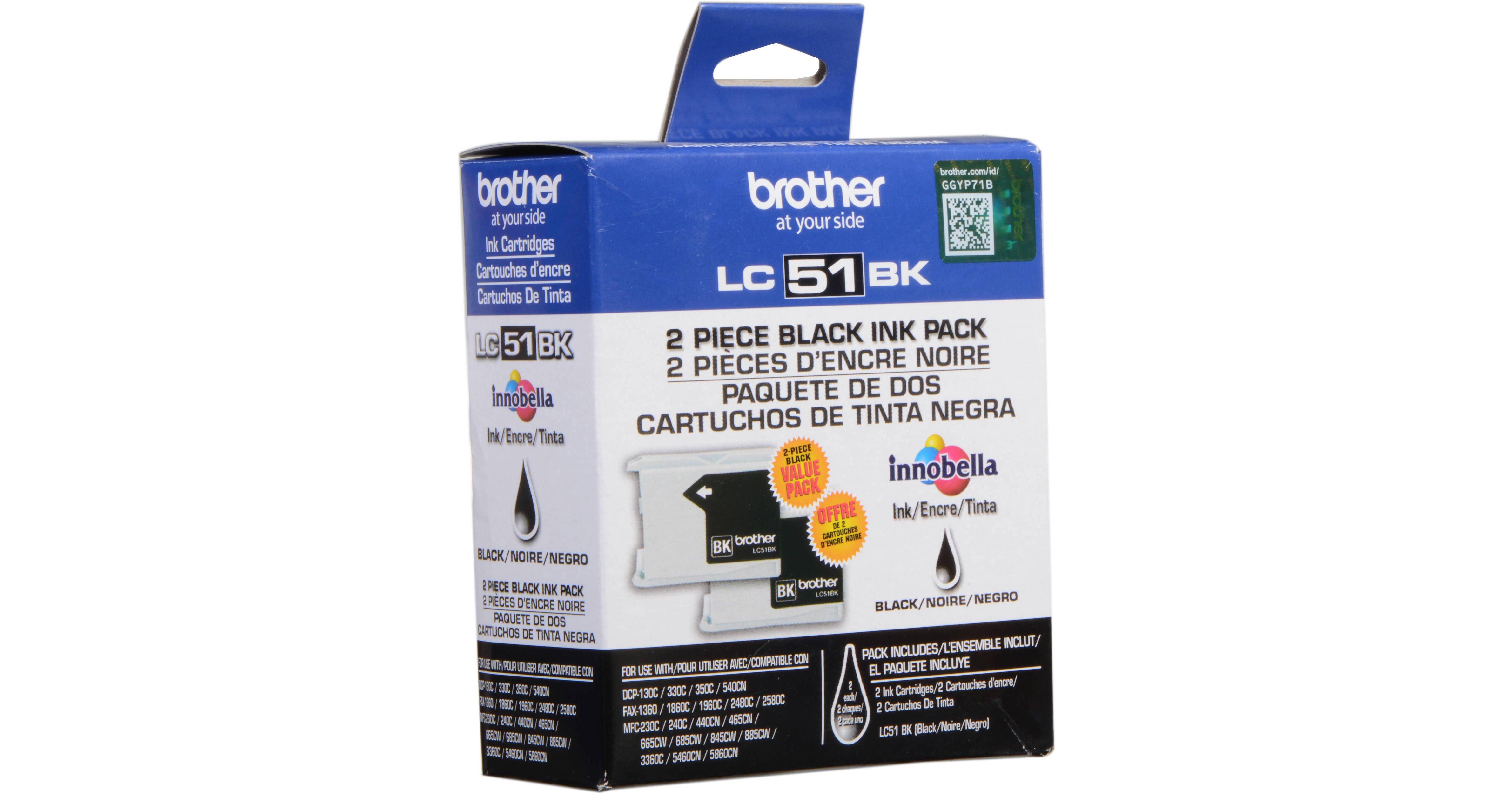 4-Pack LC51 Black Ink Cartridges – Compatible With Brother MFC230C, 3360C, 665CW, 340CN & More