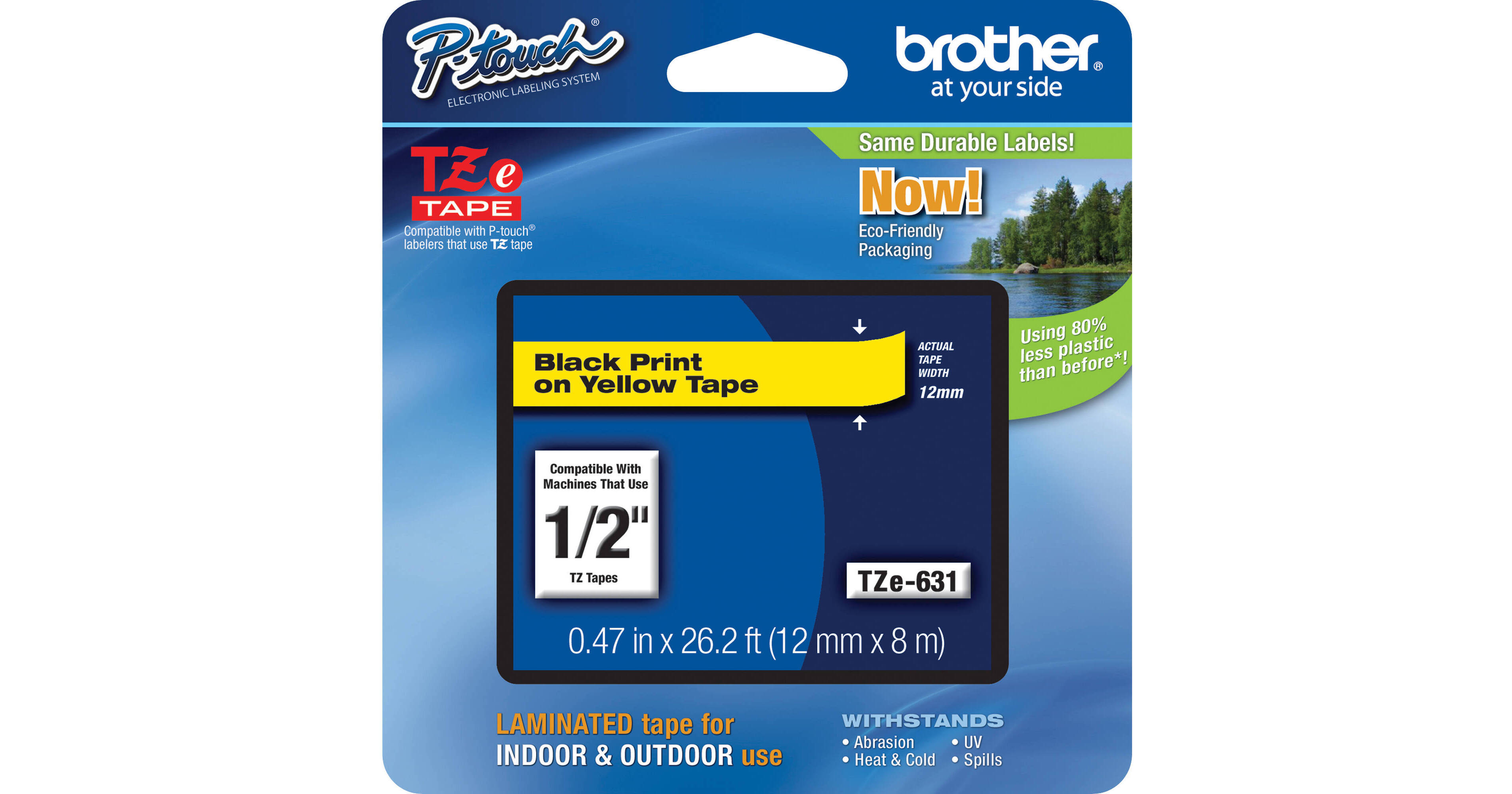 Brother TZe631 Laminated Tape for P-Touch Labelers TZE-631G B&H