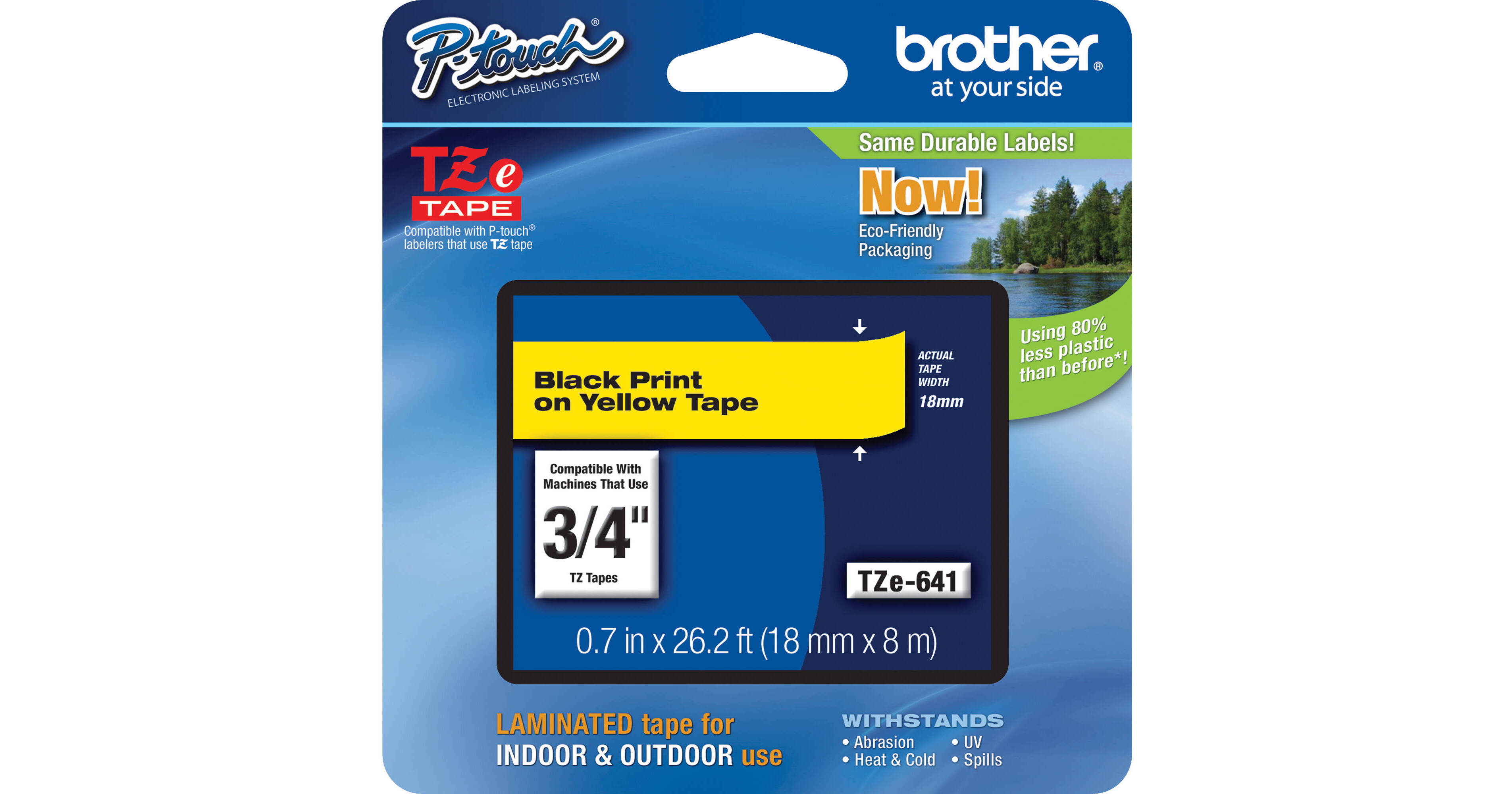 Brother TZe641 Laminated Tape for P-Touch Labelers TZE-641G B&H