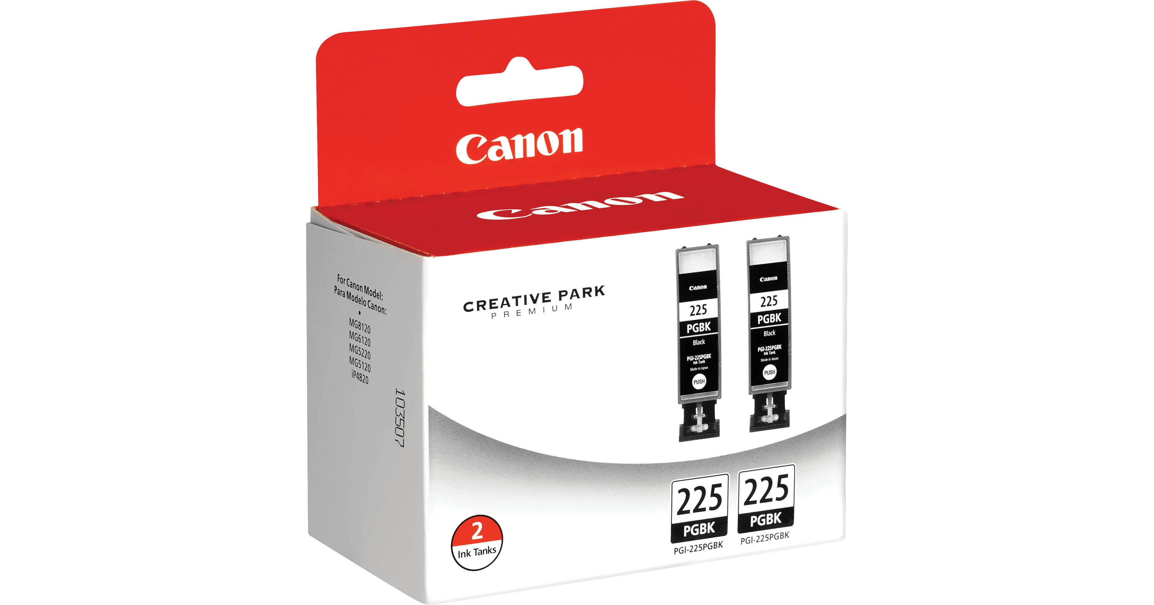 Canon PGI-225 Black Ink Cartridge Twin Pack 4530B007 B&H Photo
