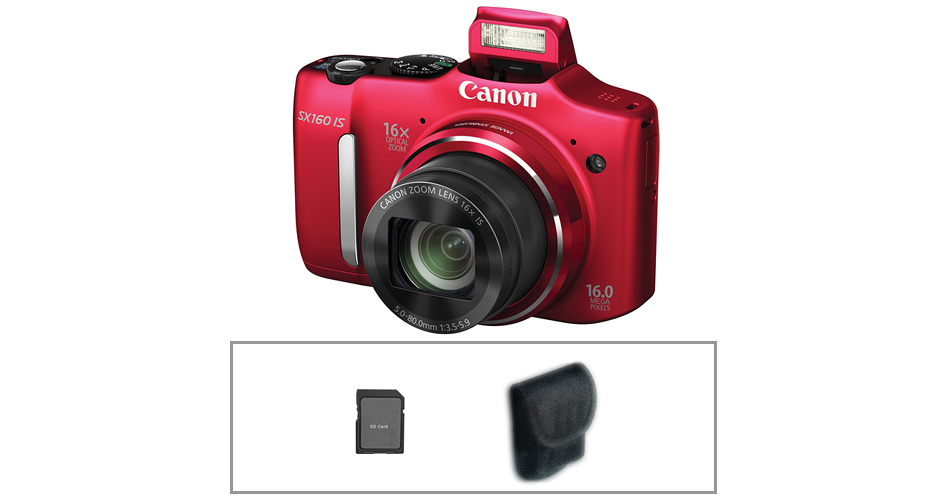 Canon PowerShot SX160 IS Digital Camera with Basic Accessory Kit