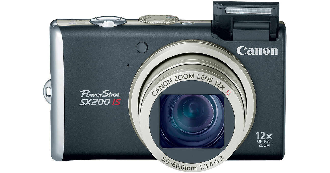 Canon PowerShot SX200 IS Digital Camera (Black) with Basic