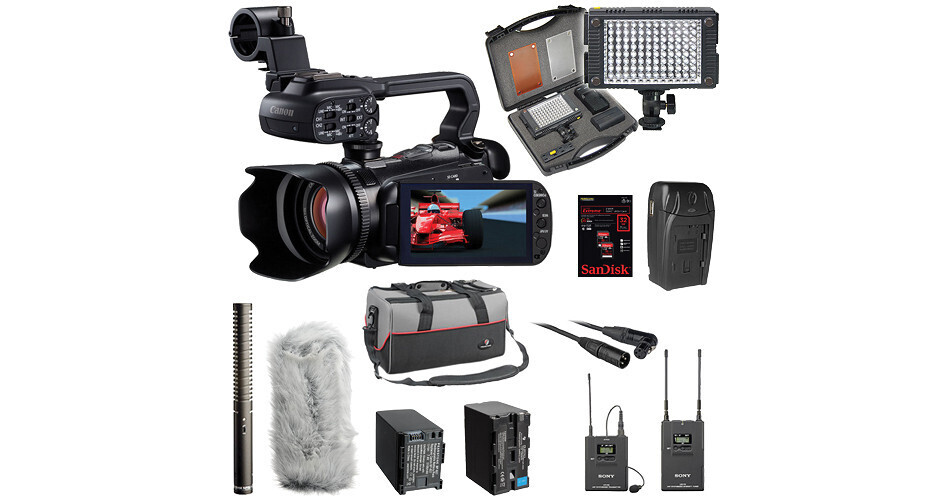 Canon XA10 Wedding Kit with Mics / Batteries / SD Cards / Light