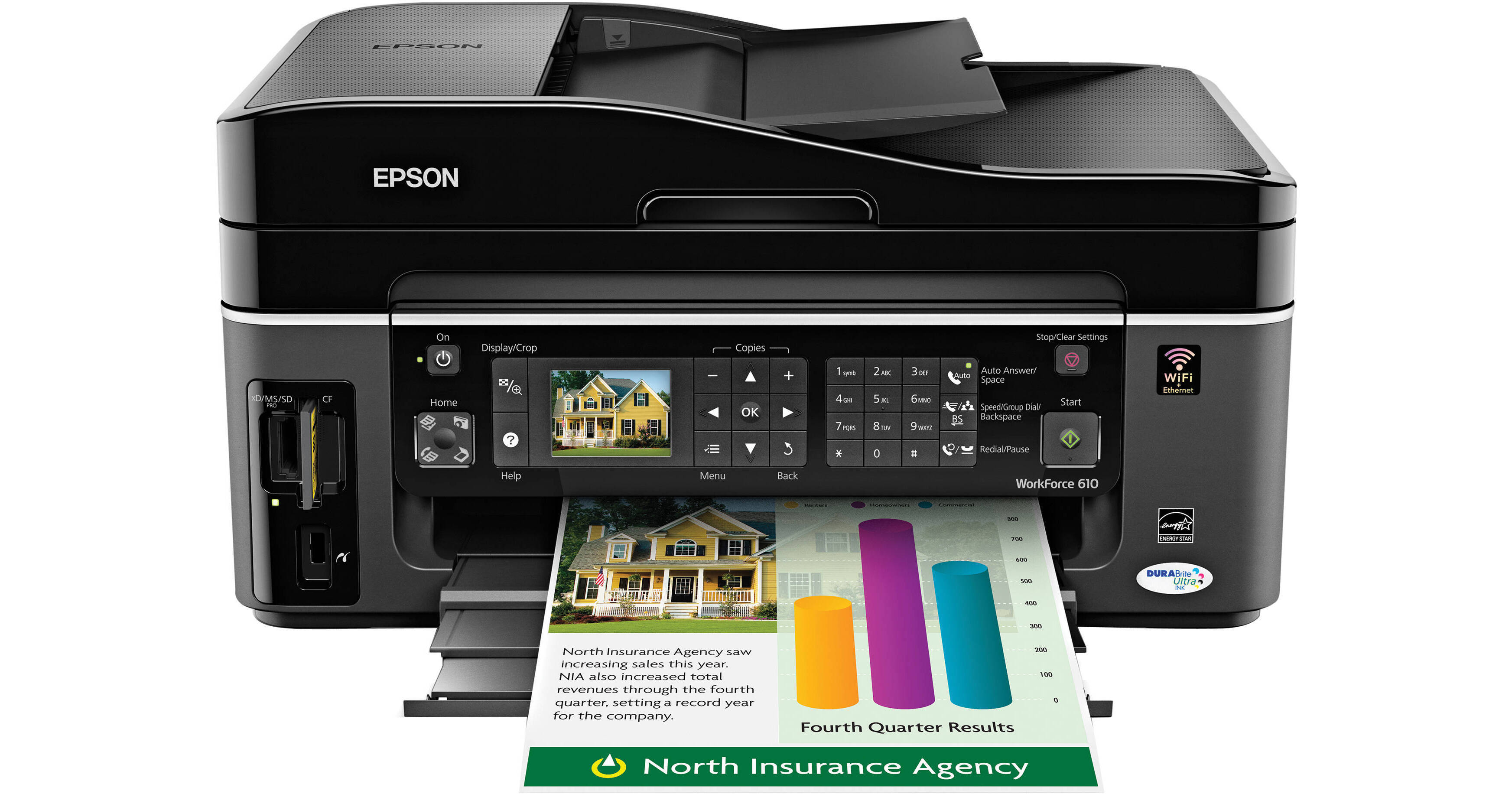 Epson WorkForce 610 Color All-in-One Printer C11CA50201 B&H