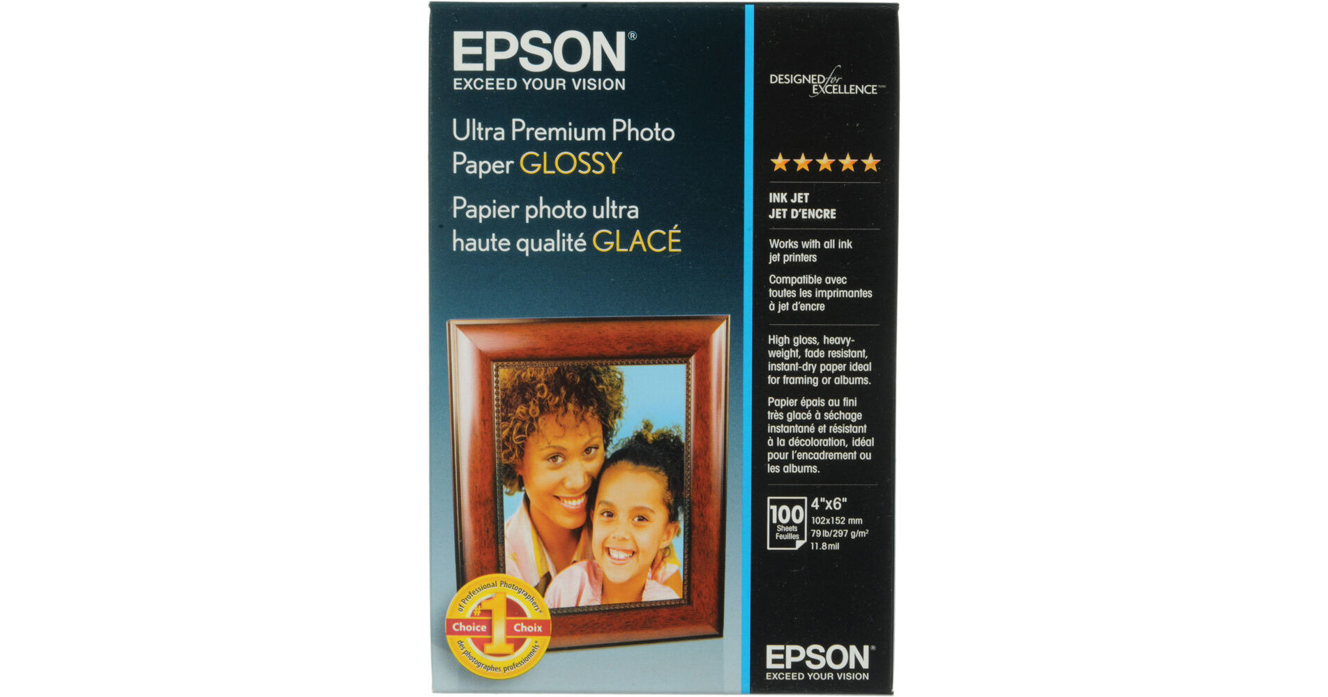 Epson Ultra Premium Photo Paper Glossy (4 x 6", 100 Sheets)