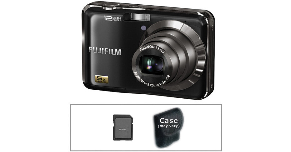 FUJIFILM AX200 Digital Camera with Basic Accessory Kit (Black)