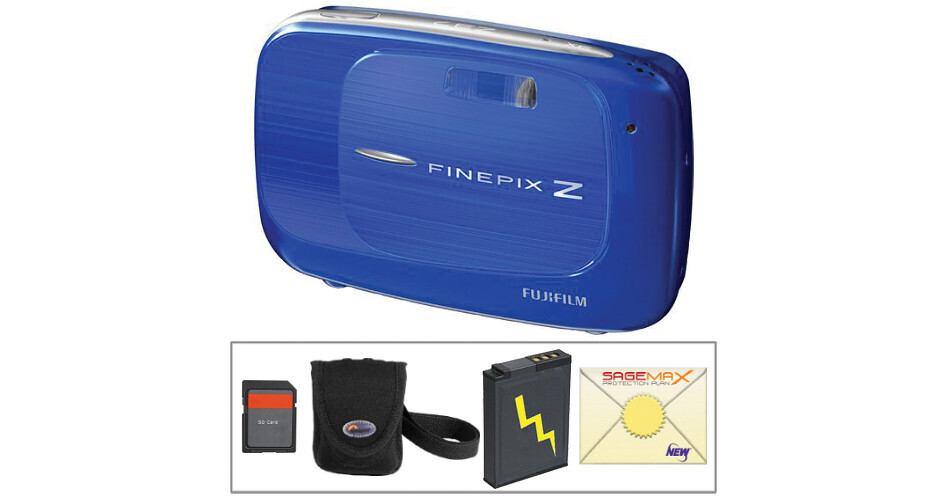FUJIFILM FinePix Z37 Digital Camera (Blue) with Deluxe Accessory