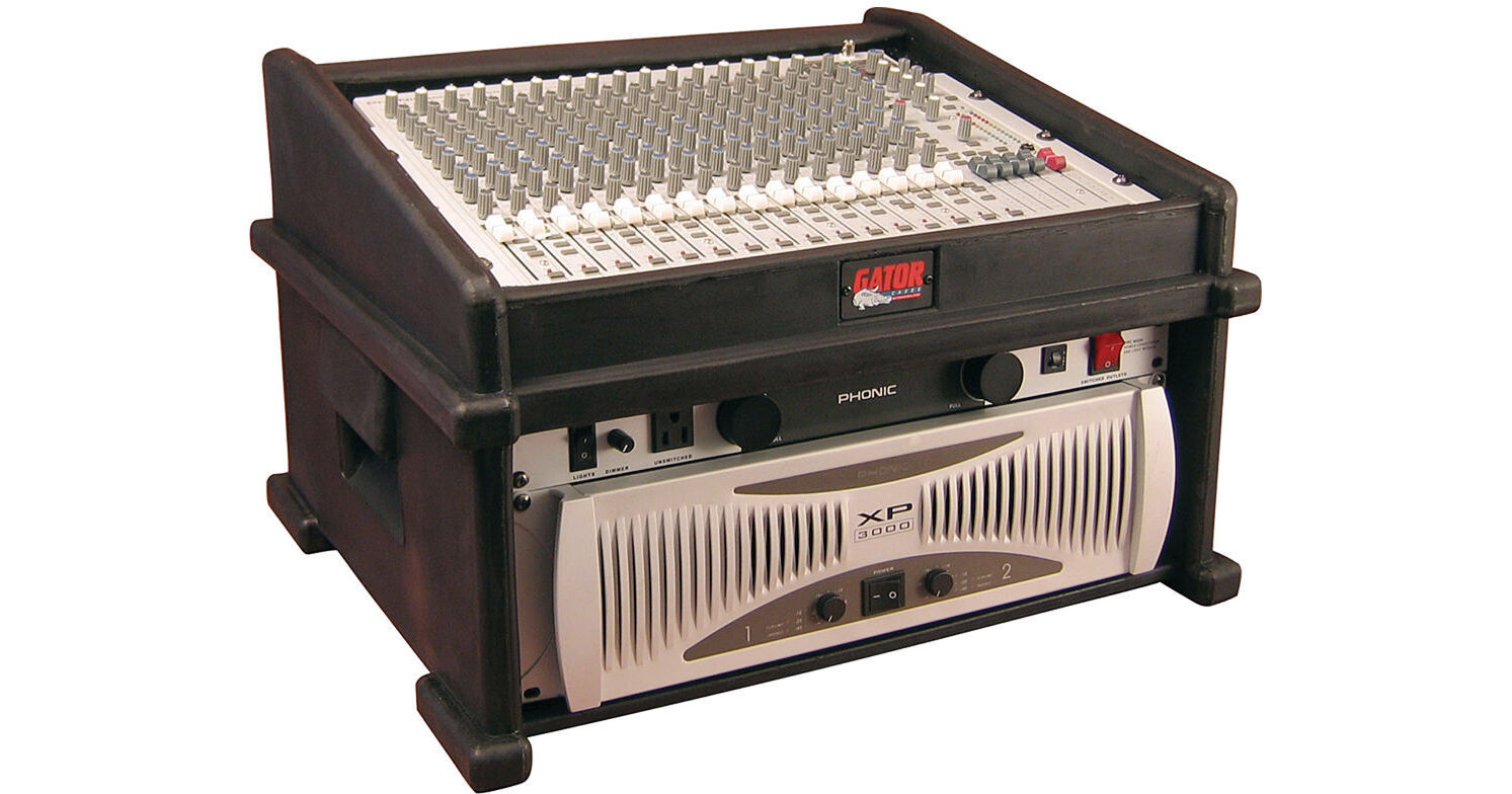 Gator GDJ-8X4 Molded PE Slant Top DJ Console Rack Case GDJ-8X4