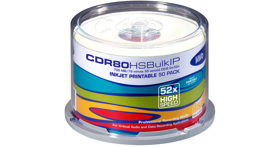 Imation 50-Pack Spindle Of CD-RW Rewritable Discs – 12x Speed, 700MB / 80 Min Capacity