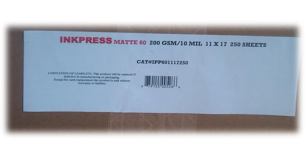 Inkpress Media Matte 60 Inkjet Paper PP601117250 B&amp;H Photo Video
