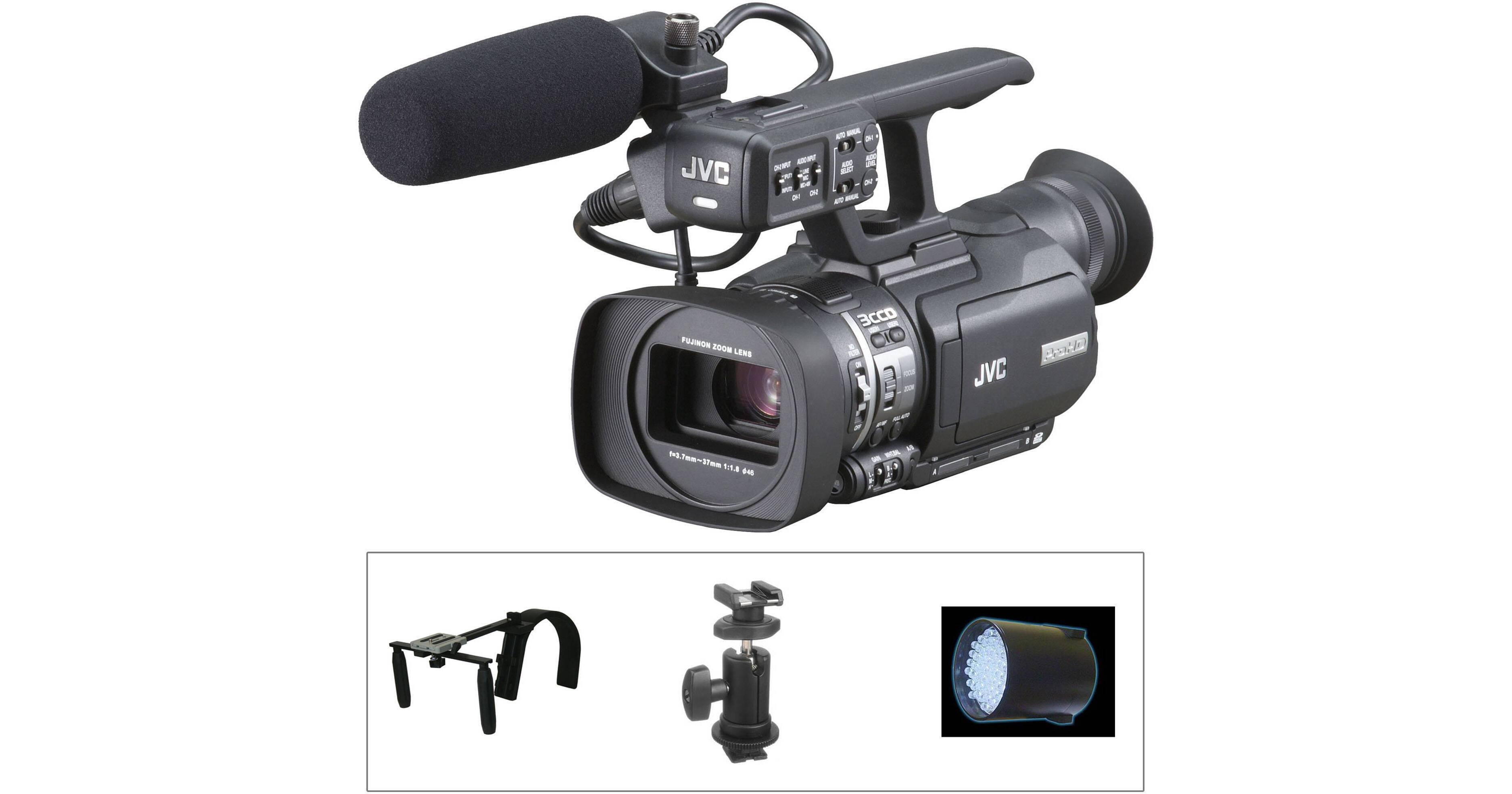 JVC GY-HM100 ProHD Camcorder Handheld Kit B&H Photo Video