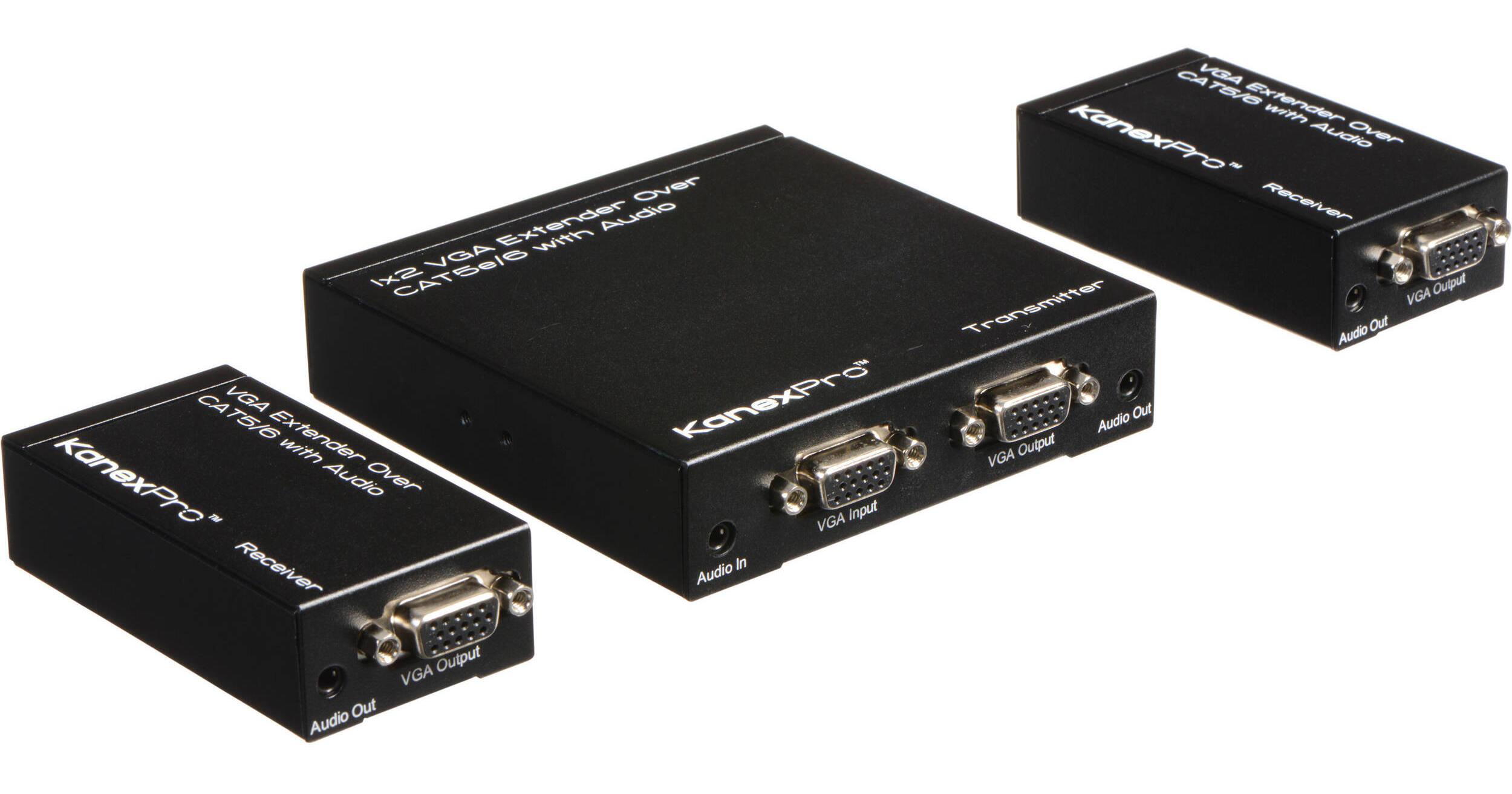 KanexPro VGA Extender over CAT5/6 with Audio (1 x 2) VGAEXTX2