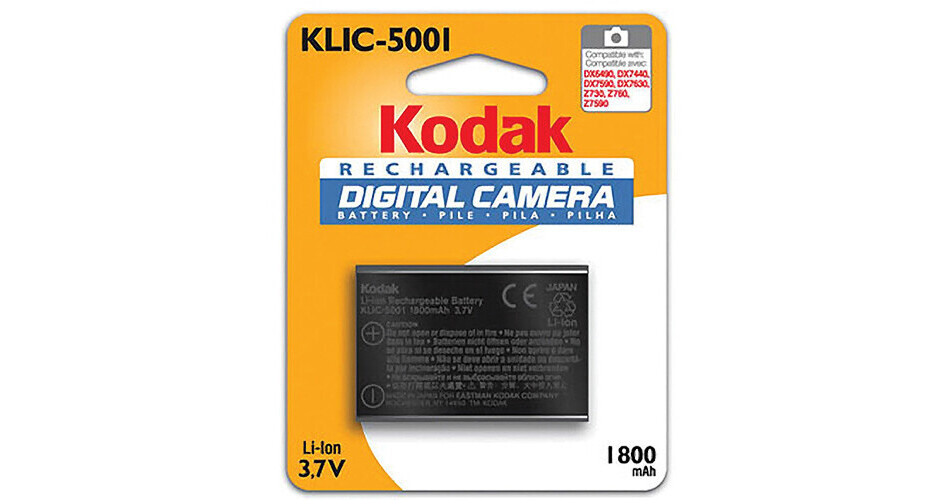 AccuCell Batteria Di Ricambio Compatibile Per Fotocamera Kodak Klic-5000, DX7590, DX6490, Alta Capacità E Durata