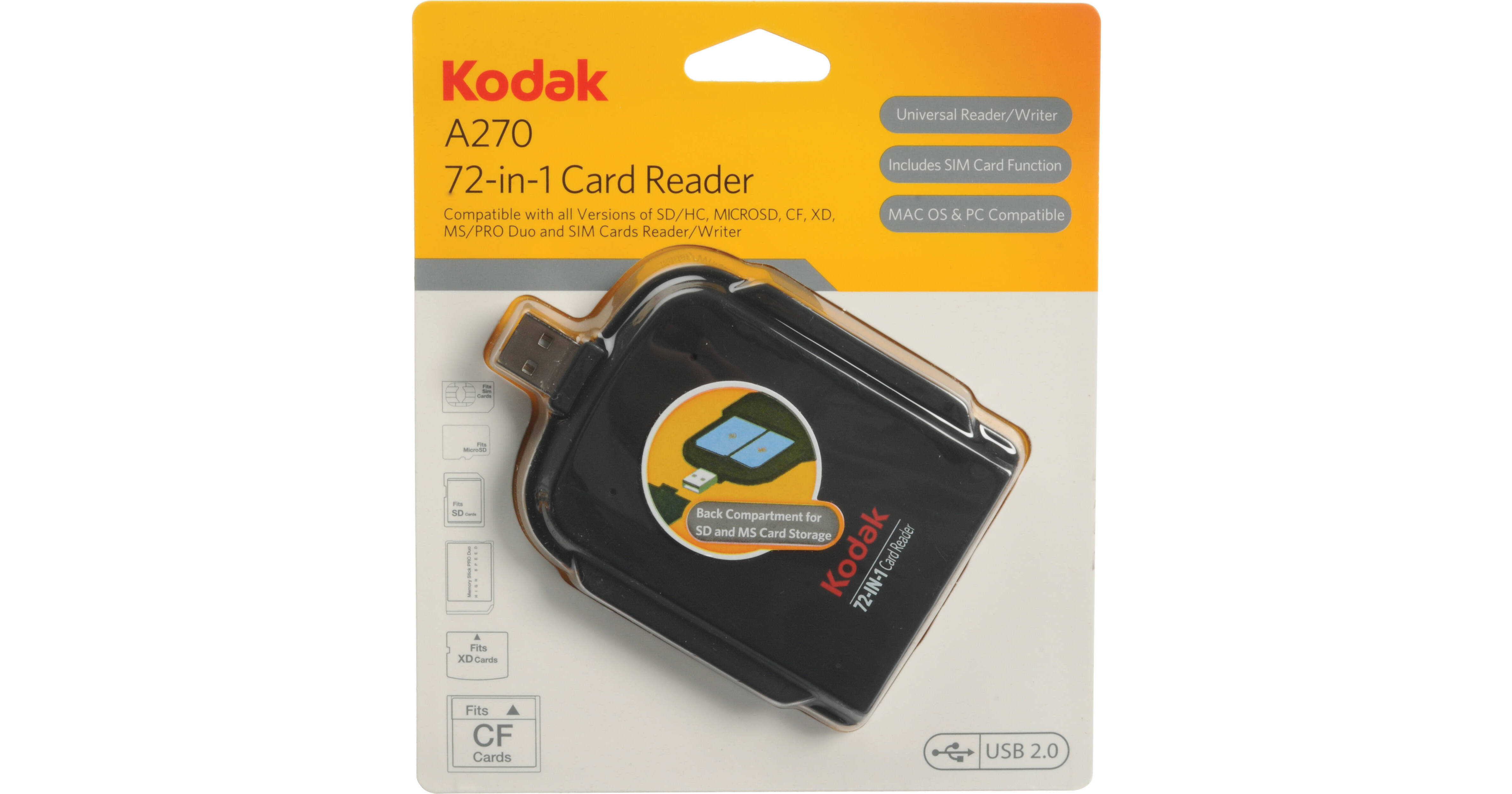 Kodak A270 72-in-1 Card Reader 84037 B&H Photo Video