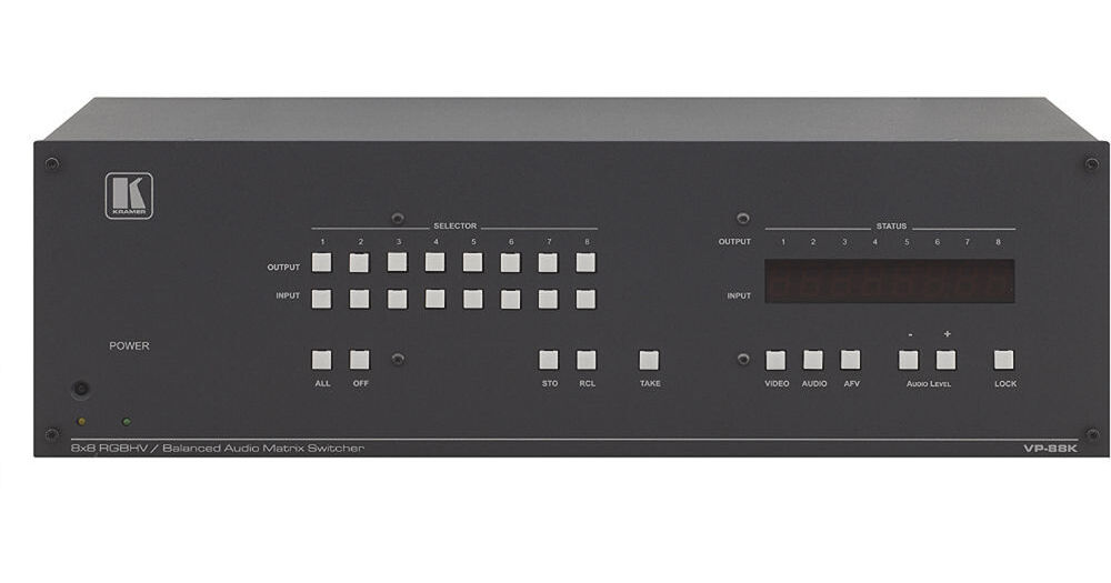 Kramer 8 x 8 RGBHV & Balanced Stereo Audio Matrix Switcher