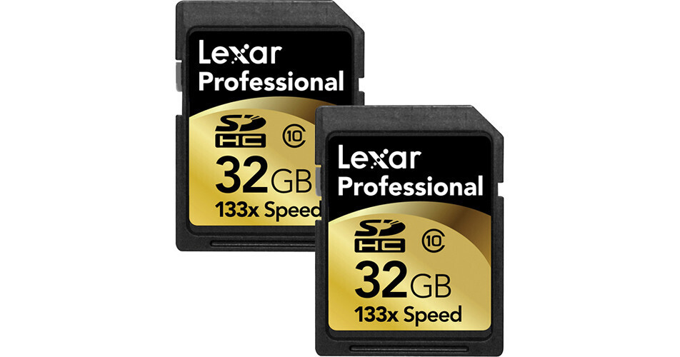 Lexar 32GB Professional 133x SDHC (2 Pack) LSD32GCRBNA133-2 B&H