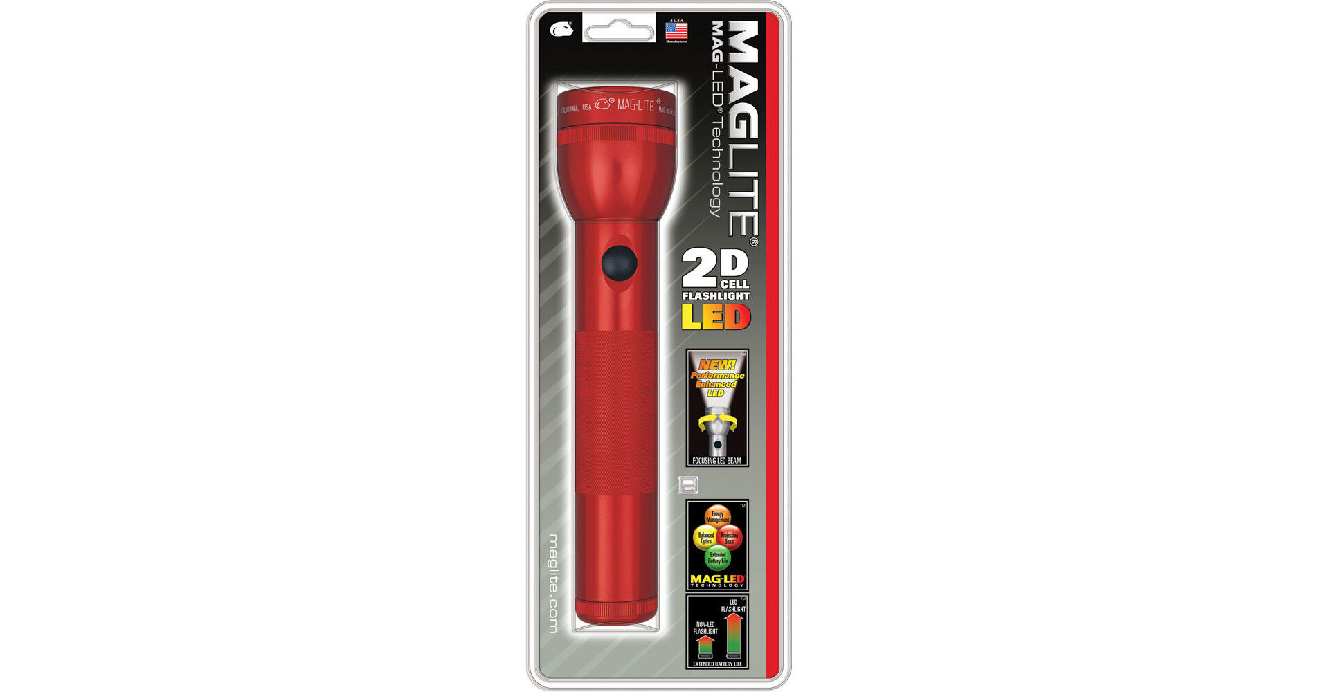Maglite ST2D016 Lampe de poche LED 2 cellules D Noir : Maglite