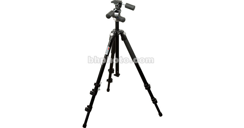 Manfrotto 3021N Tripod Legs (Black) with 804RC2 3-Way Head B&H