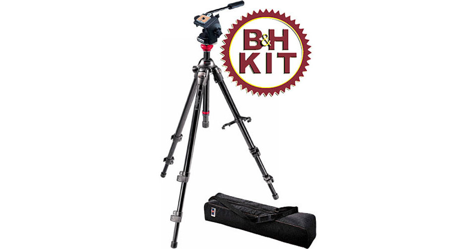 MANFROTT 755✕B Manfrotto 755B MDeVe Aluminum Tripod (Black) with 3130 3130755BK