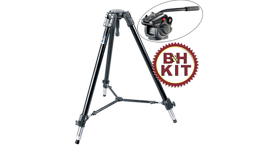 Manfrotto 528XB Heavy Duty 1-Stage Tripod with 501HDV Head B&H