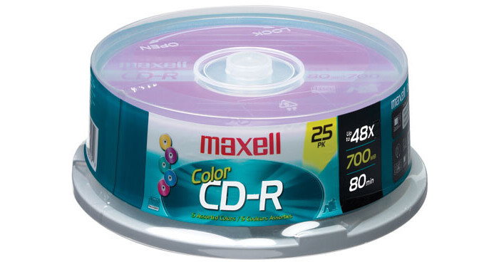 Maxell Color CD-R 48x, Disc (25) 648226 B&H Photo Video