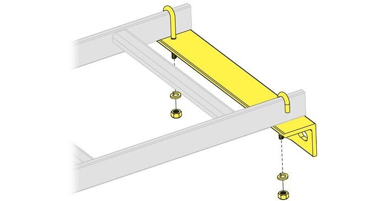 Staffa Di Bloccaggio A Parete Middle Atlantic CLH-RWC Per Scale - 1 Paio, Nera, Made In China