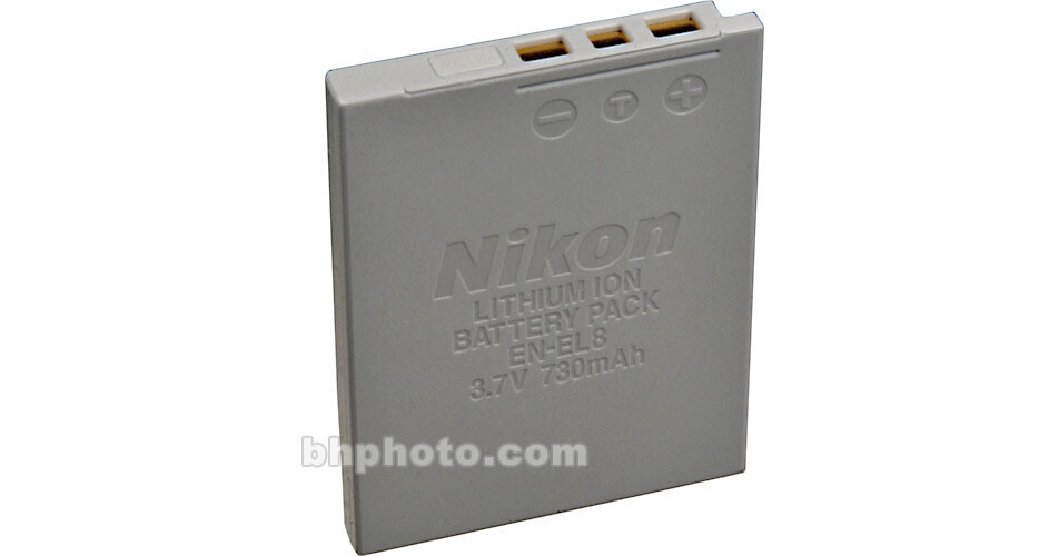 Nikon EN-EL8 Lithium-Ion Battery (3.7v 730mAh) 25688 B&H Photo