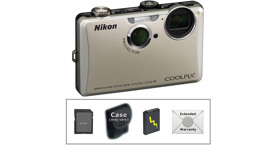 Nikon Coolpix S1100pj Digital Camera with Deluxe Accessory Kit