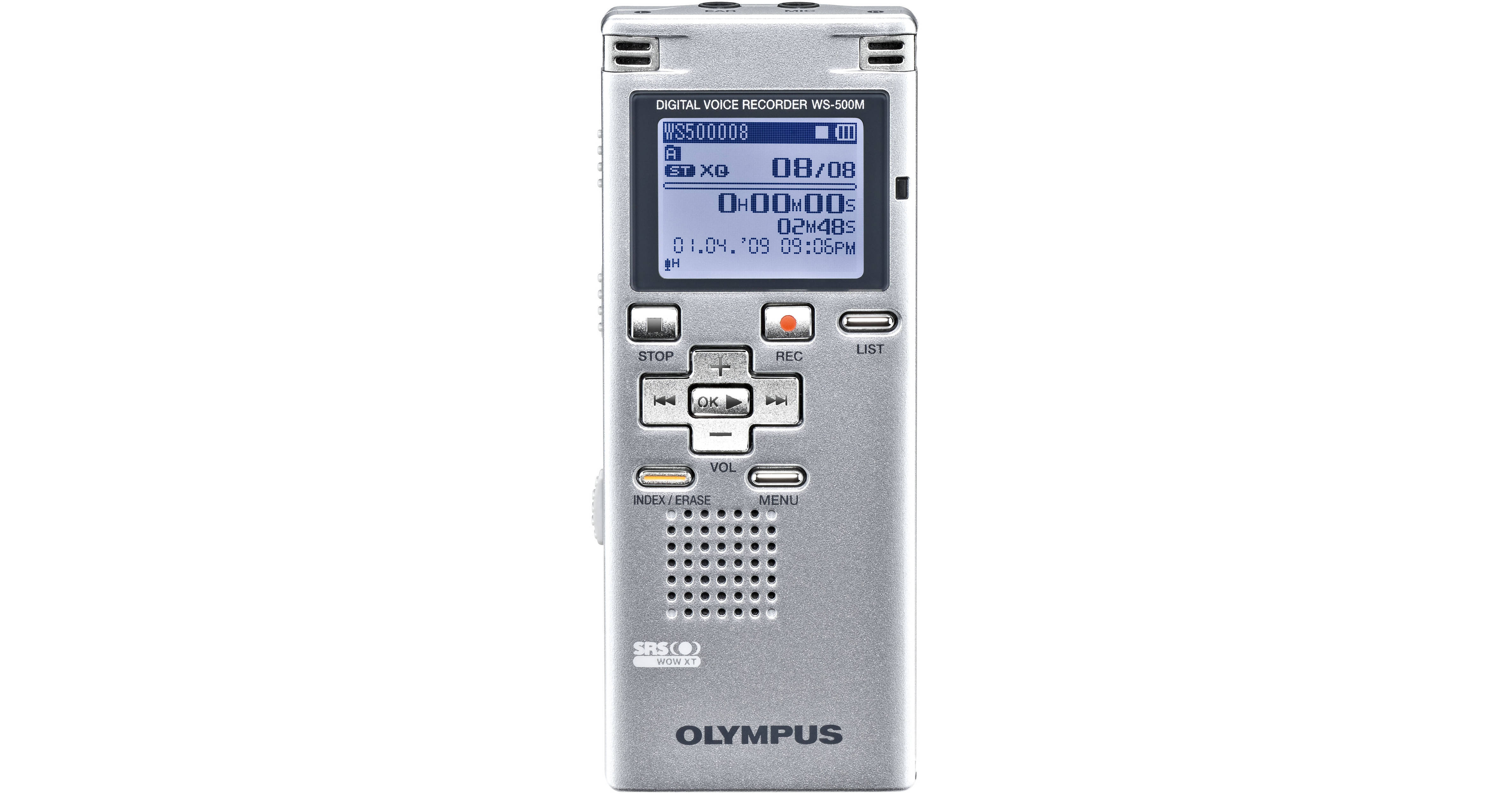 Olympus WS-500M Digital Voice Recorder (Silver) 140143 B&H Photo