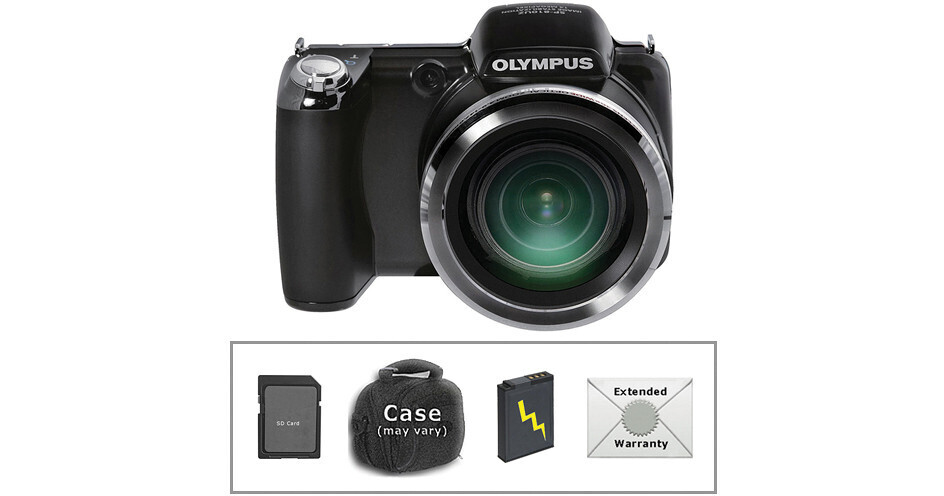 Olympus SP-810UZ Digital Camera (Black) with Deluxe Accessory