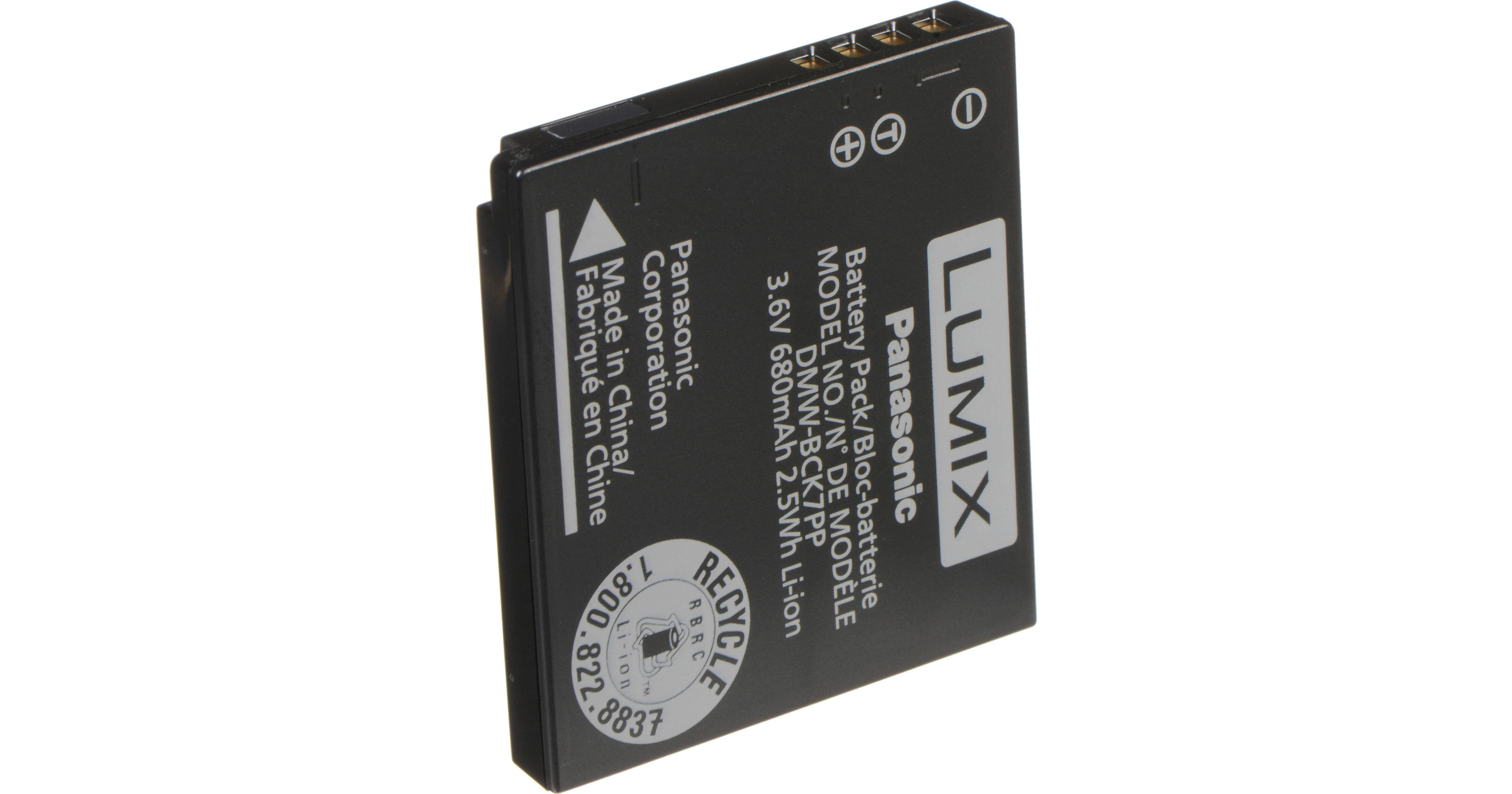 Panasonic DMW-BCK7 Lithium-Ion Battery (680mAh) DMW-BCK7 B&H