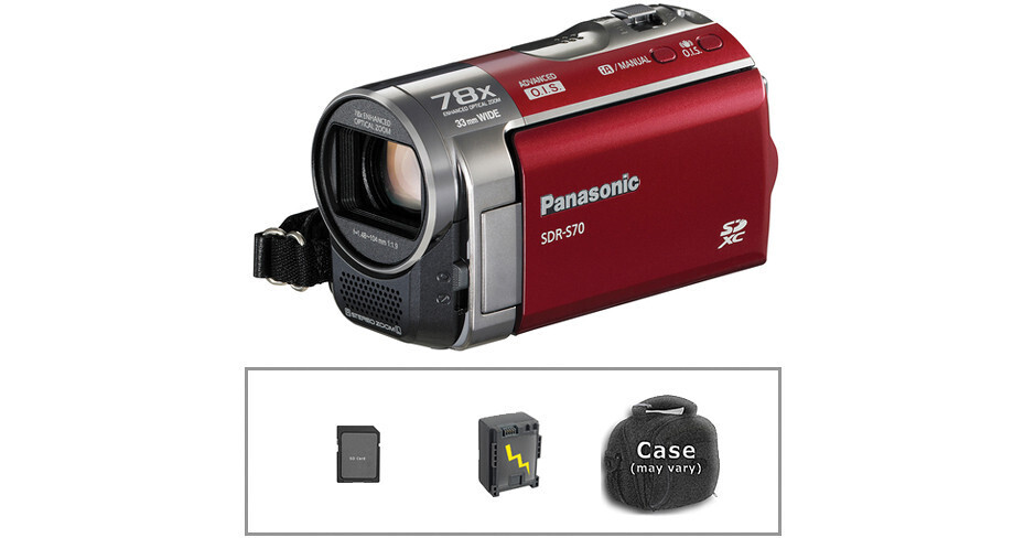 Panasonic SDR-S70 Camcorder with Basic Accessory Kit (Red) B&H