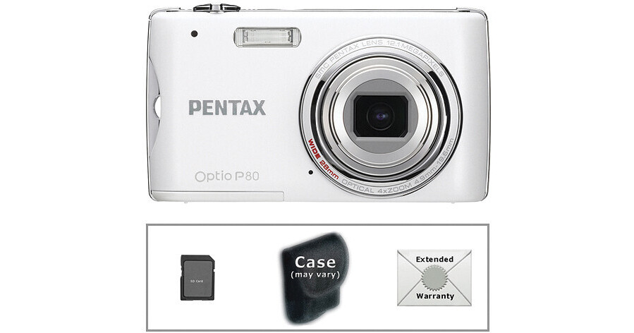 ■ 美品 ■ペンタックス　PENTAX Optio P80 ホワイト Pentax Optio P80 Ultra-Compact Digital Camera (Pearl) With