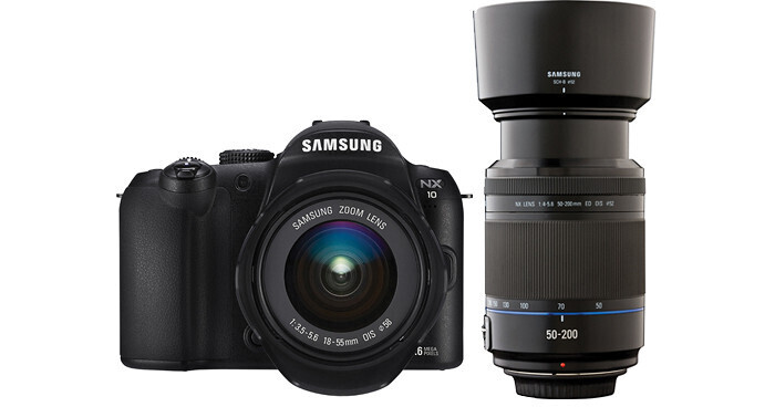 Samsung NX-10 Digital Camera with 18-55mm & 50-200mm Lenses B&H