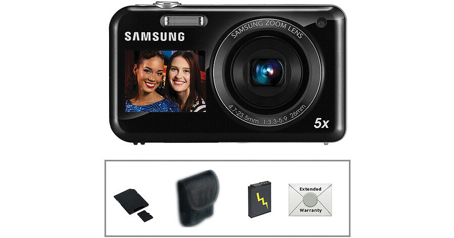 Samsung PL120 Digital Camera with Deluxe Accessory Kit (Black)