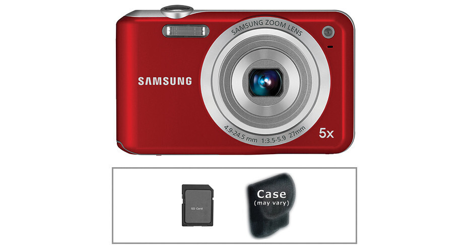 Samsung SL50 Digital Camera with Basic Accessory Kit (Red) B&H