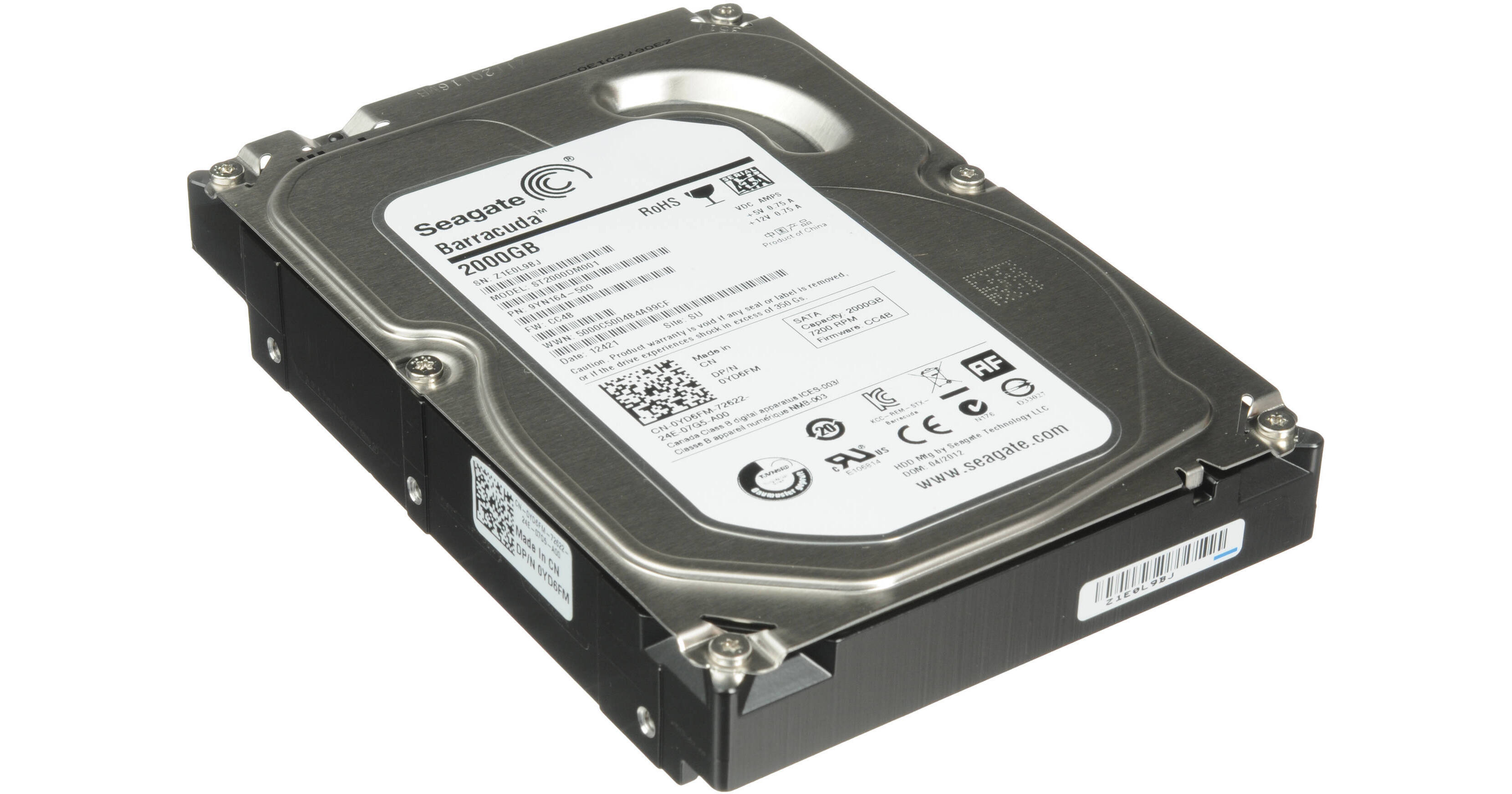 thumbnail image 2 of Seagate 2TB 3.5 SATA Hard Drive - 5400 RPM 6GB/s OEM Model ST2000DM005 2 of 3