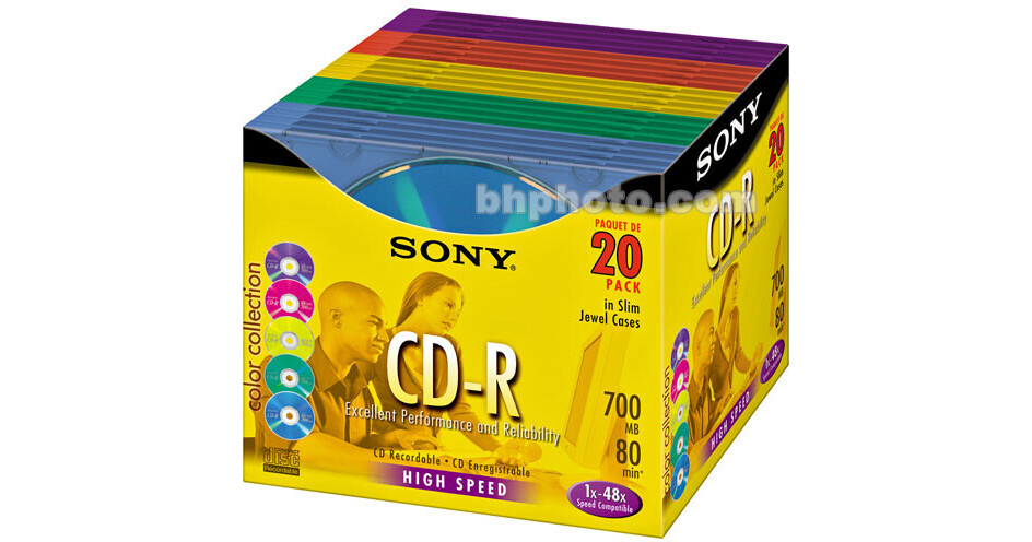 Sony CD-R Colored Disc (20) 20CDQ80RX B&H Photo Video