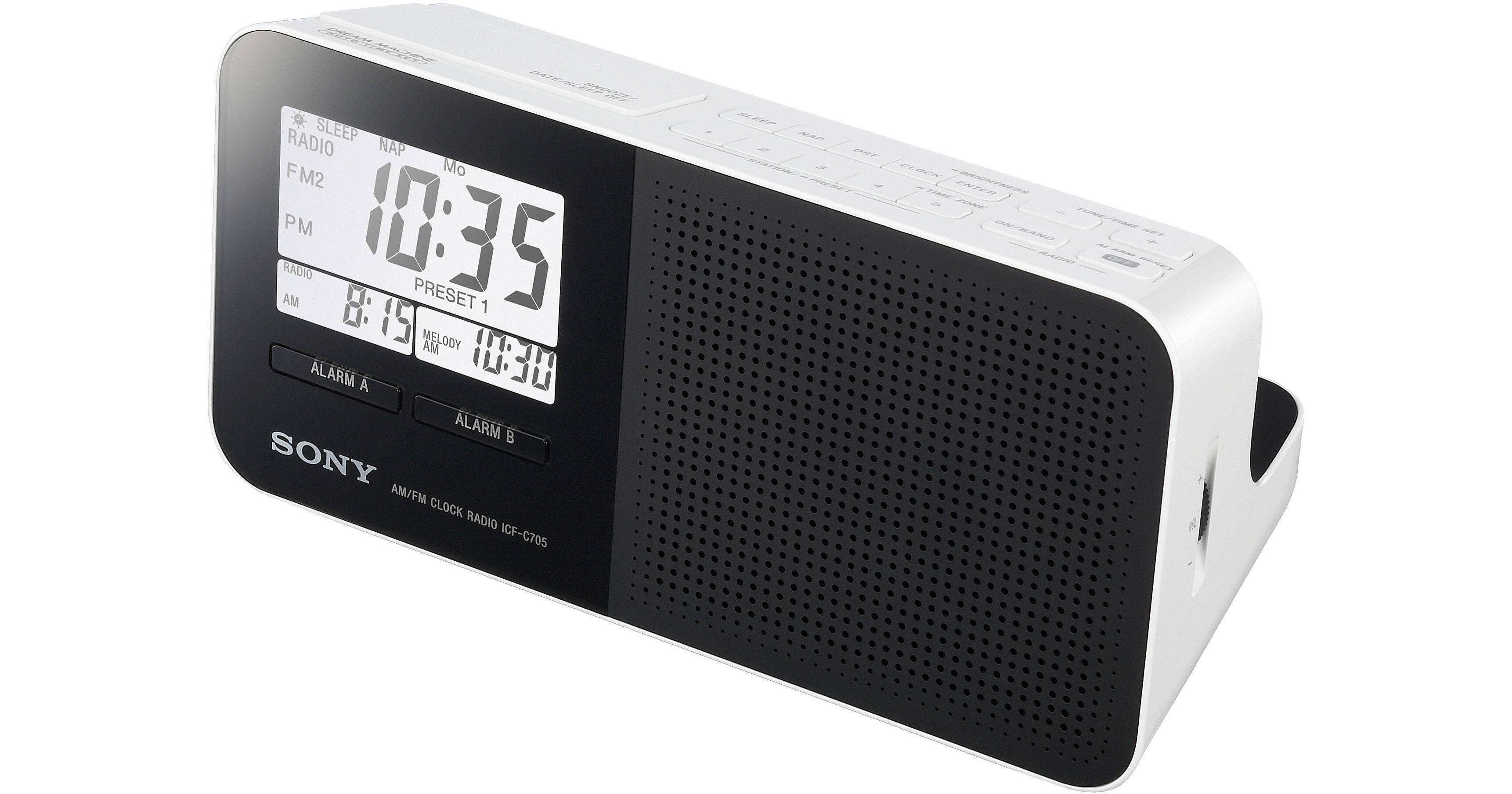 Sony ICF-C705 AM/FM Clock Radio (White) ICFC705 B&H Photo Video