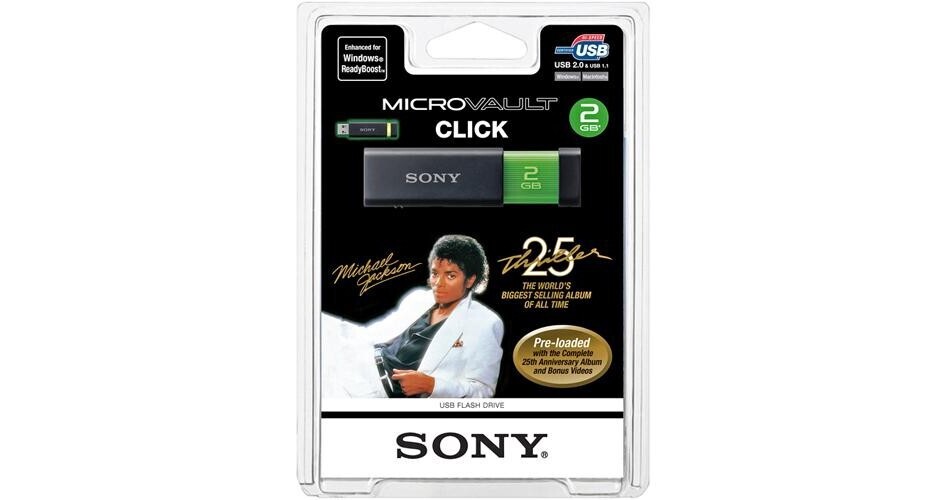 Sony 2GB Micro Vault Click USB Flash Drive - Michael USM2GL/MJ