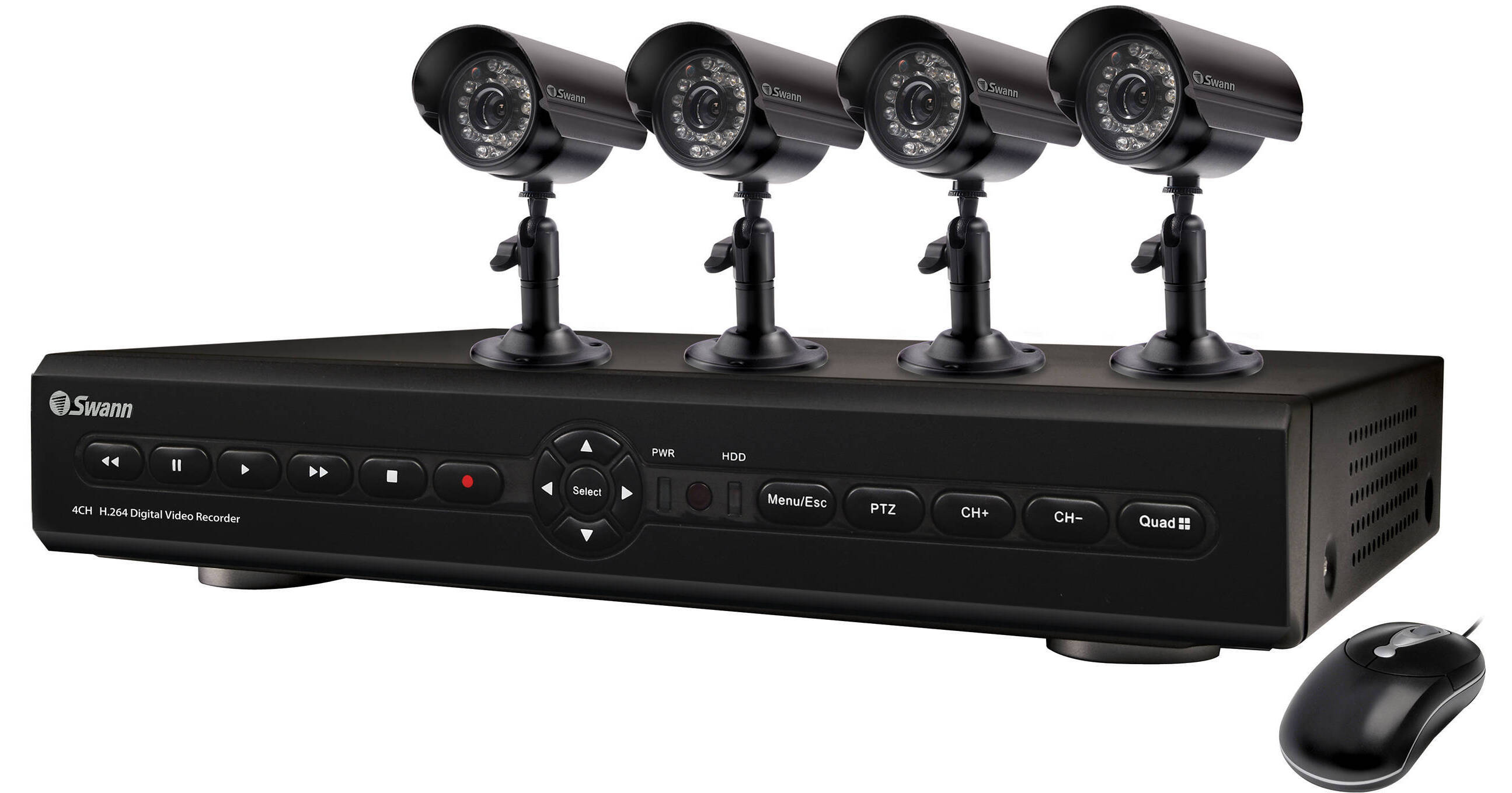 Swann 4 Channel DVR H.264 & IP Bundle SWA43-D7C4 B&H Photo Video