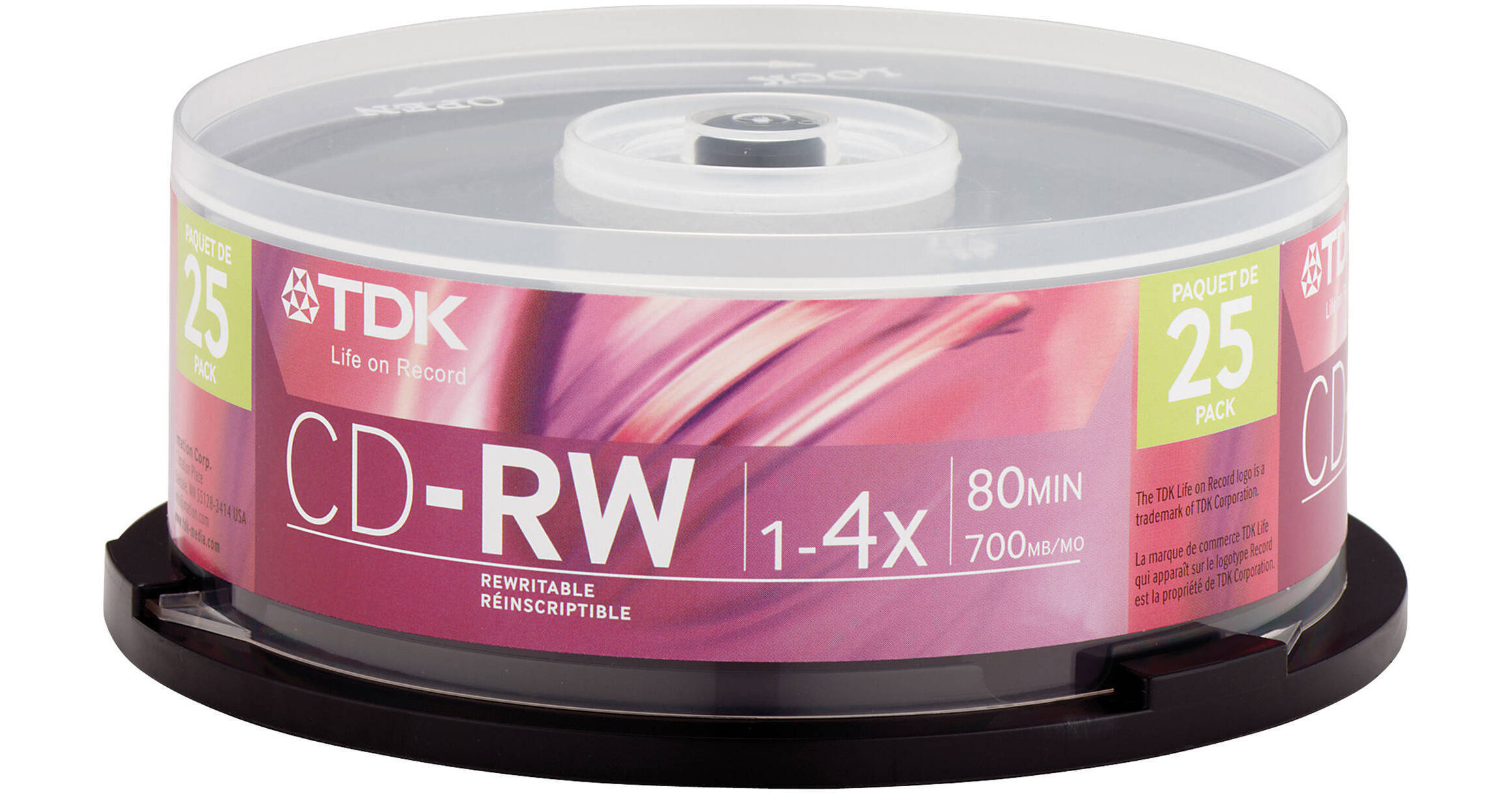 TDK CD-RW Compact Discs (Spindle Pack of 25) 47981 B&H Photo