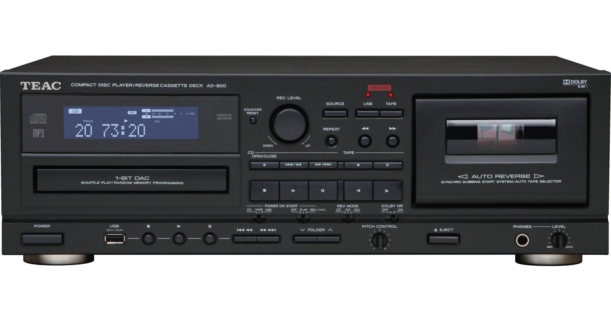 Teac AD-800 CD Player & Auto Reverse Cassette Deck w/ USB AD-800